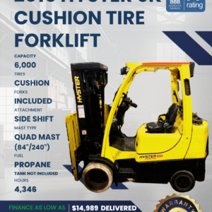 2015 HYSTER 6K CUSHION TIRE FORKLIFT