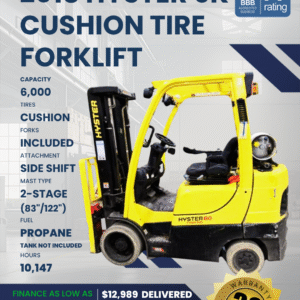 2018 HYSTER 6K CUSHION TIRE FORKLIFT