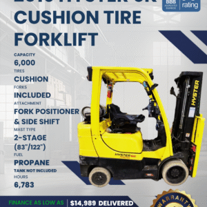 2019 HYSTER 6K CUSHION TIRE FORKLIFT