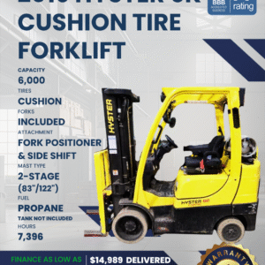 2019 HYSTER 6K CUSHION TIRE FORKLIFT