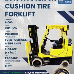 2019 HYSTER 6K CUSHION TIRE FORKLIFT