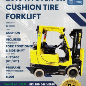 2019 HYSTER 6K CUSHION TIRE FORKLIFT